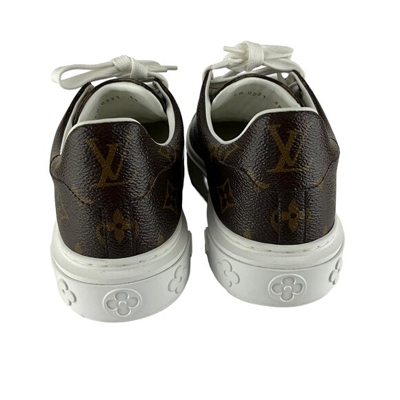 Louis Vuitton Women's Time Out Brown LV Monogram Sneakers Sz 38 Pre-Owned - Picture 6 of 10